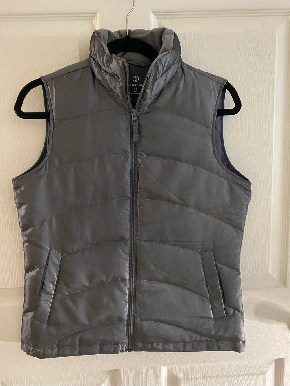 Lands' End Women's Gray Down Vest | Size XS